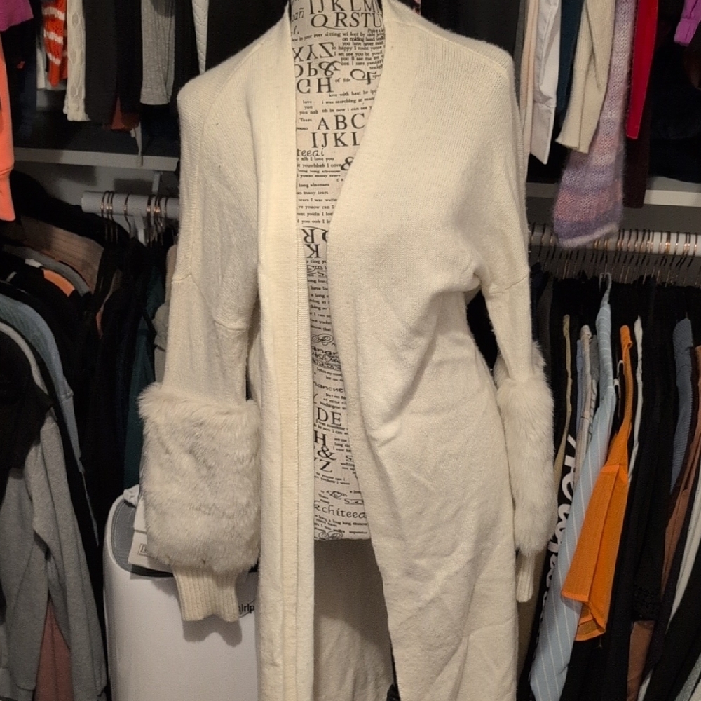 Ermenegildo Zegna Cream Open-Front Cardigan